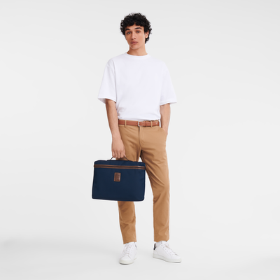 Boxford S 公文包 , 蓝色 - 再生帆布