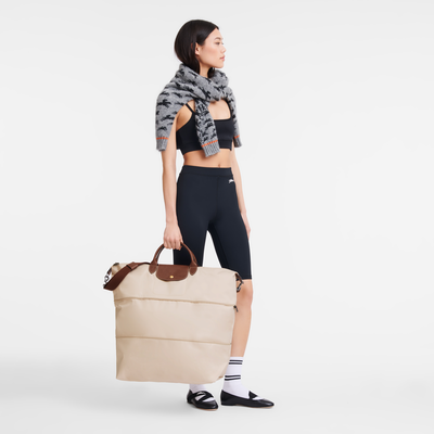 Le Pliage Original 可扩展旅行包 , 纸张白 - 再生帆布