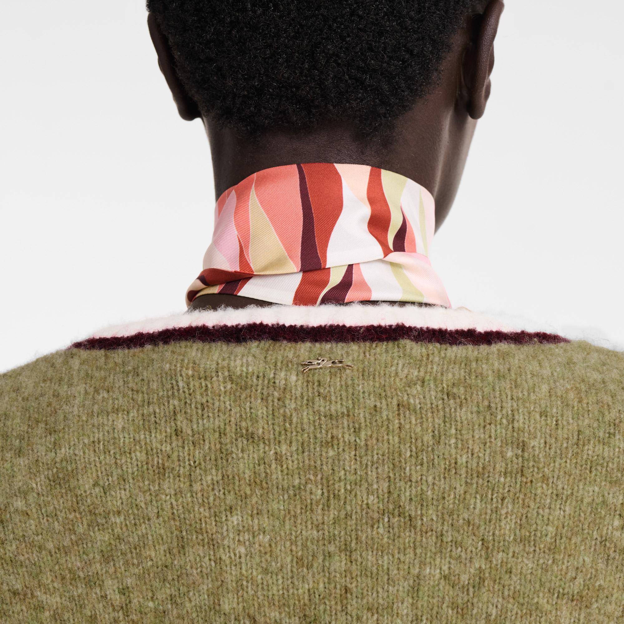 null Round collar jumper, Pistachio/Burgundy