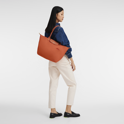 Le Pliage Green L 大号单肩包 , 胡萝卜色 - 再生帆布