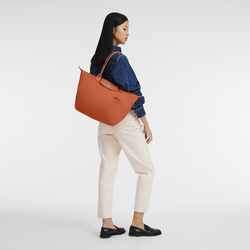 Le Pliage Green L Tote bag , Carot - Recycled canvas