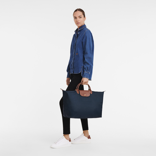 Le Pliage Original S Travel bag , Navy - Recycled canvas - View 2 of  7