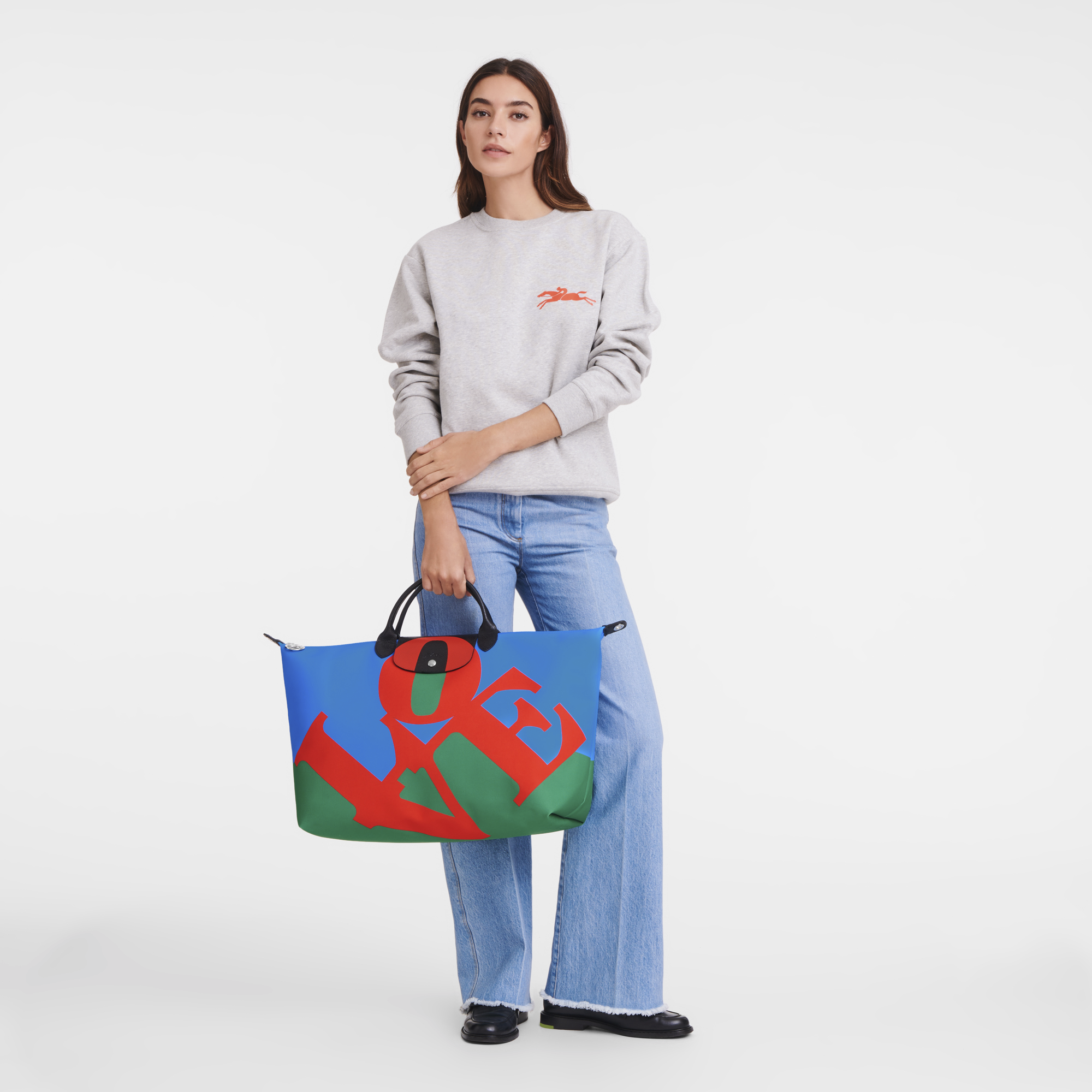 Longchamp x Robert Indiana 旅行包 S, 红色