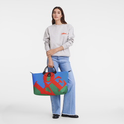 Longchamp x Robert Indiana Travel bag , Red - Canvas