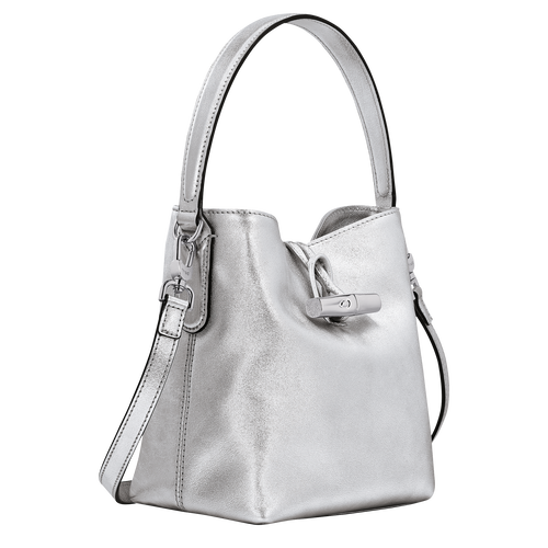 Roseau XS Bucket bag , Silver - Leather - View 3 of  6