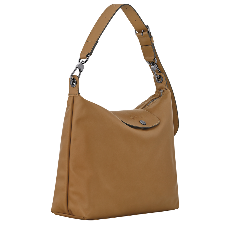 Le Pliage Xtra M Hobo 袋 , 烟草色 - 皮革  - 查看 3 6