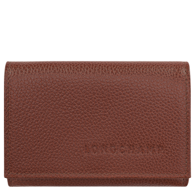 Le Foulonn&eacute; Compact wallet , Coffee - Leather