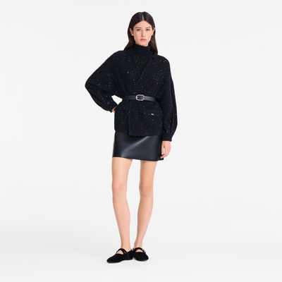 和服式夹克 , 黑色 - 针织