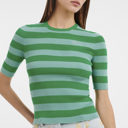 Spring/Summer 2023 Collection Knitted t-shirt, Grass/Aqua