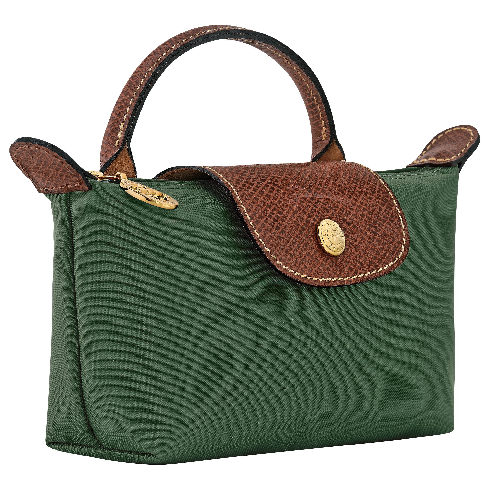 Pouch with handle, British Green - View 3 of
6 - zoom in Le Pliage Original Pouch with handle, British Green
