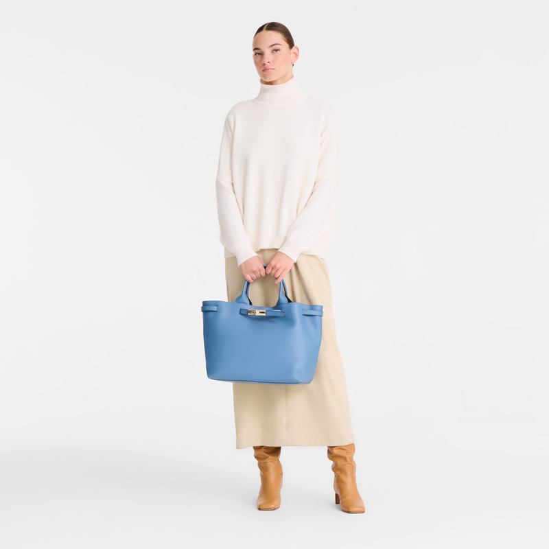 托特包 , 蓝灰色 - 皮革  - 查看 1 1