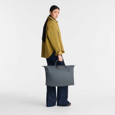 Le Pliage Green 可扩展旅行包 , 石墨黑 - 再生帆布