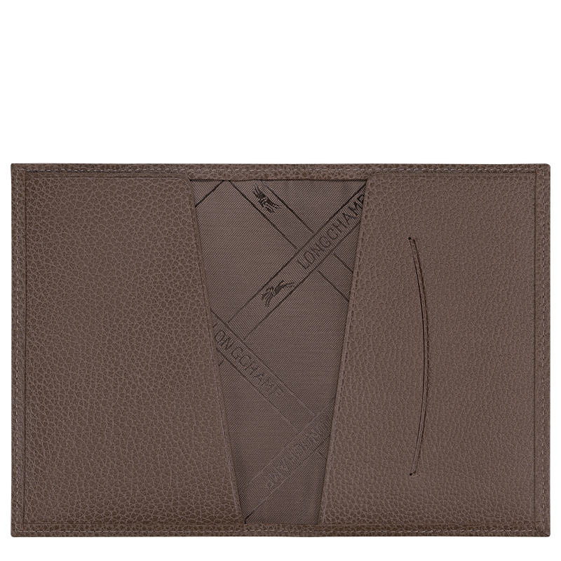 Le Foulonn&eacute; Passport cover , Taupe - Leather  - View 3 of  3