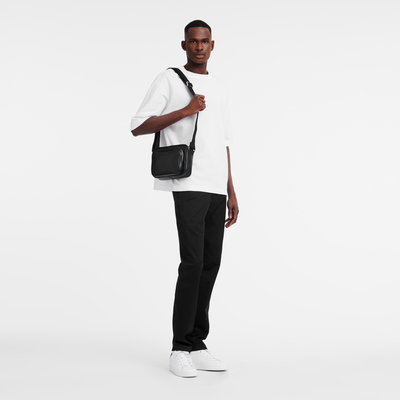 Le Foulonn&eacute; S Camera bag , Black - Leather