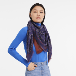 Chevaux recto verso Stole , Plum - OTHER