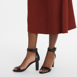 Roseau High heel sandals , Black - Leather