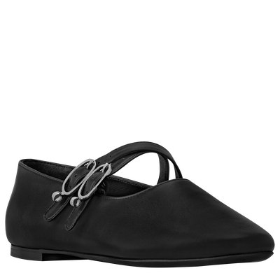 Le Foulonné Ballerinas , Black - Leather