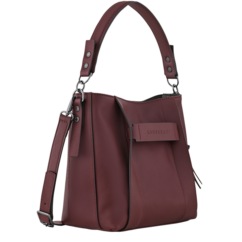 Longchamp 3D S Crossbody bag , Burgundy - Leather  - View 3 of  5