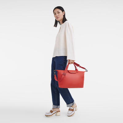 Le Pliage Xtra L 手提包 , 甜橙色 - 皮革