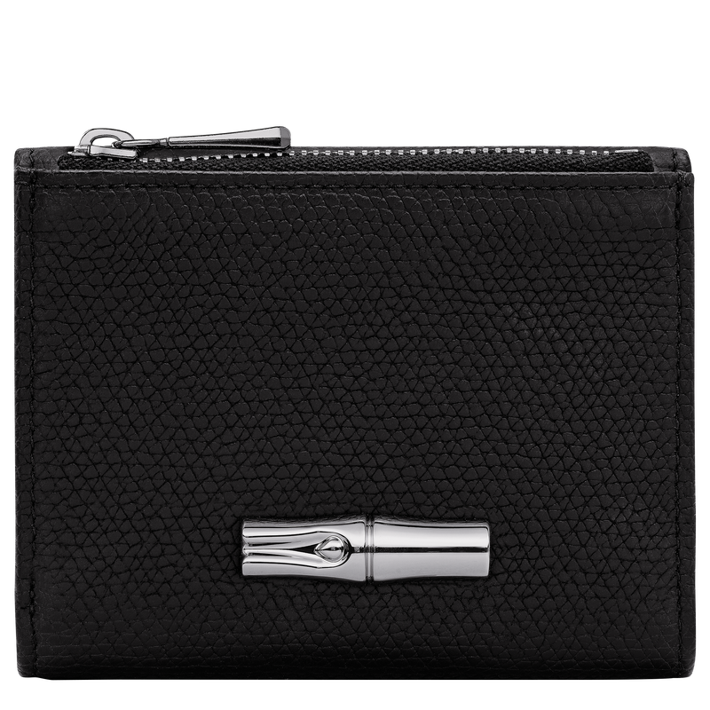 Le Roseau Compact wallet , Black - Leather  - View 1 of  3