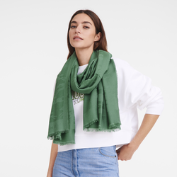 Chevaux jacquard Stole , Sage - Wool