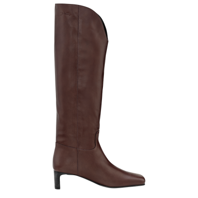 高跟靴 , 摩卡色 - 皮革