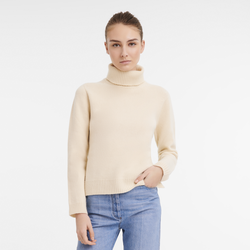 Fall/Winter 2023 Collection Turtleneck sweater , Ecru - Wool