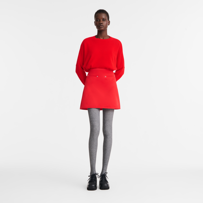 半身裙 , 红色 - 科技丝缎