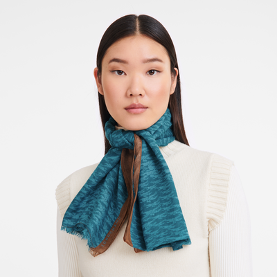Chevaux Stole , Peacock - Horse print