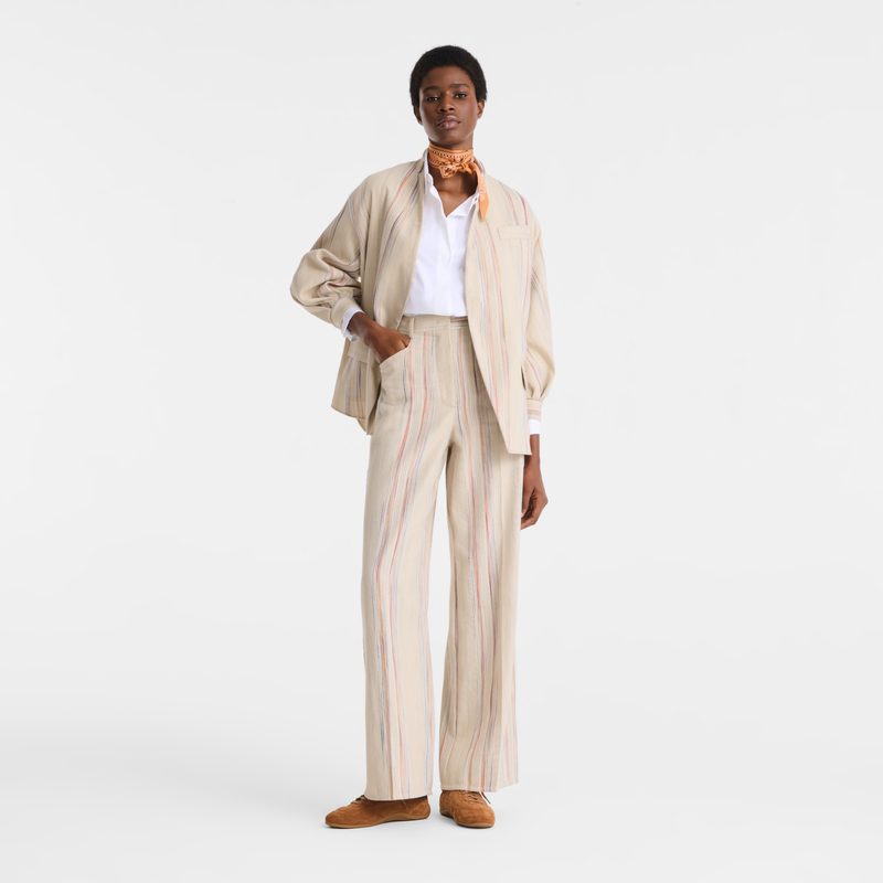 Kimono jacket , Rainbow - Jacquard striped cotton  - View 2 of  5