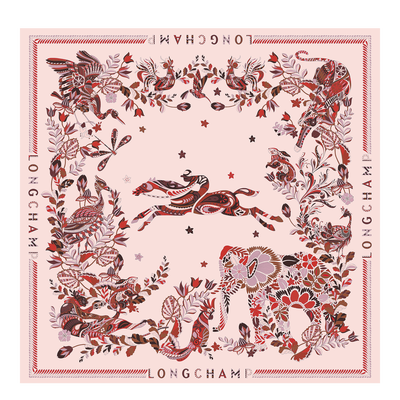 For&ecirc;t Longchamp 丝巾 90 , 乌木色 - 真丝