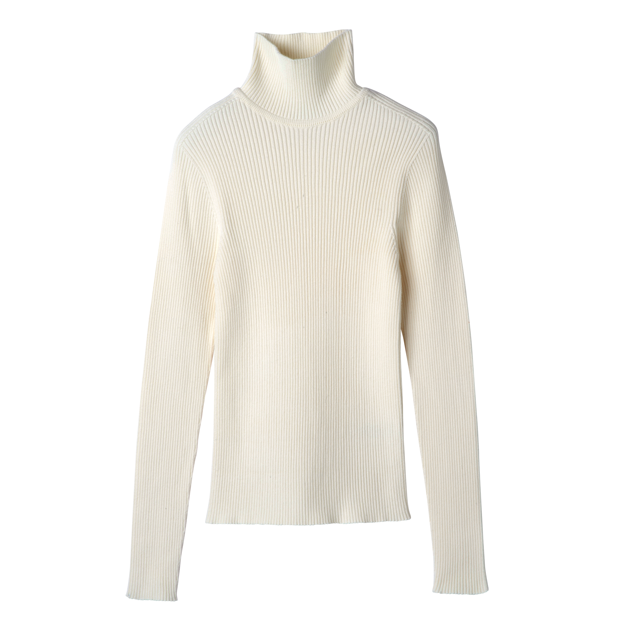 null High collar fitted jumper, Ecru