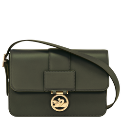 Box-Trot M Crossbody bag , Khaki - Leather