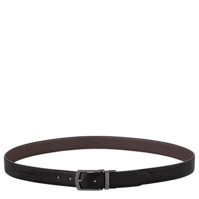 Longchamp sur Seine Men's belt , Black/Mocha - Leather
