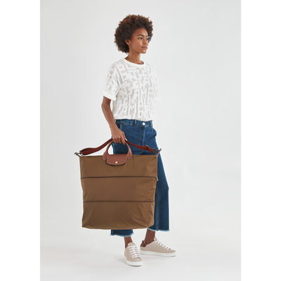 Le Pliage Original 可扩展旅行包 , 干邑色 - 再生帆布
