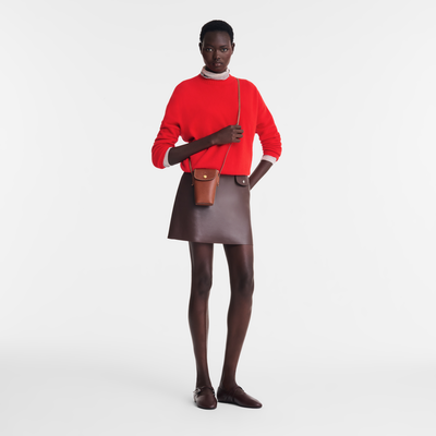 &Eacute;pure 皮革滚边装饰手机壳 , 棕色 - 皮革