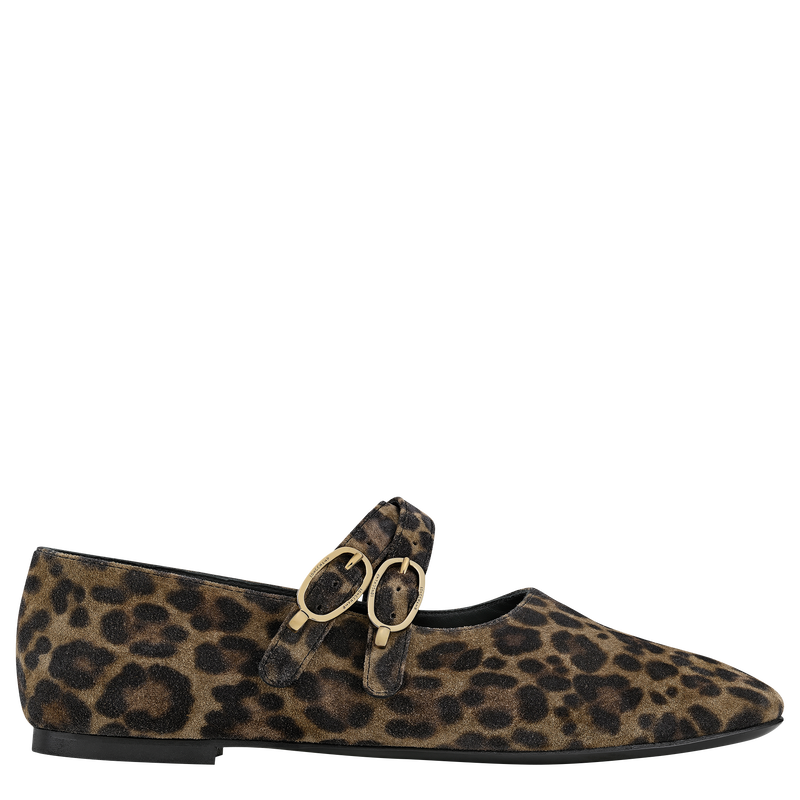 Le Foulonn&eacute; 系列 平底鞋 , 卡其色 - 皮革  - 查看 1 4