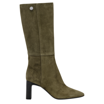 Allure Heel boots , Khaki - Leather