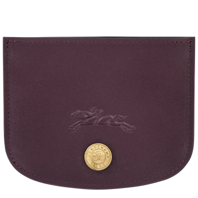 Épure Card holder , Eggplant - Leather