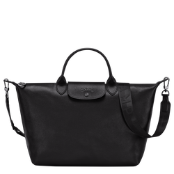 Le Pliage Xtra L Handbag , Black - Leather