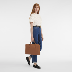 Le Foulonné S Briefcase , Caramel - Leather