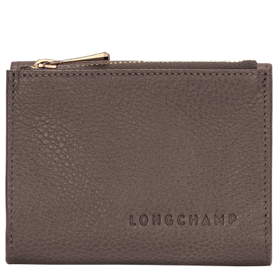 Le Foulonn&eacute; Compact wallet , Taupe - Leather