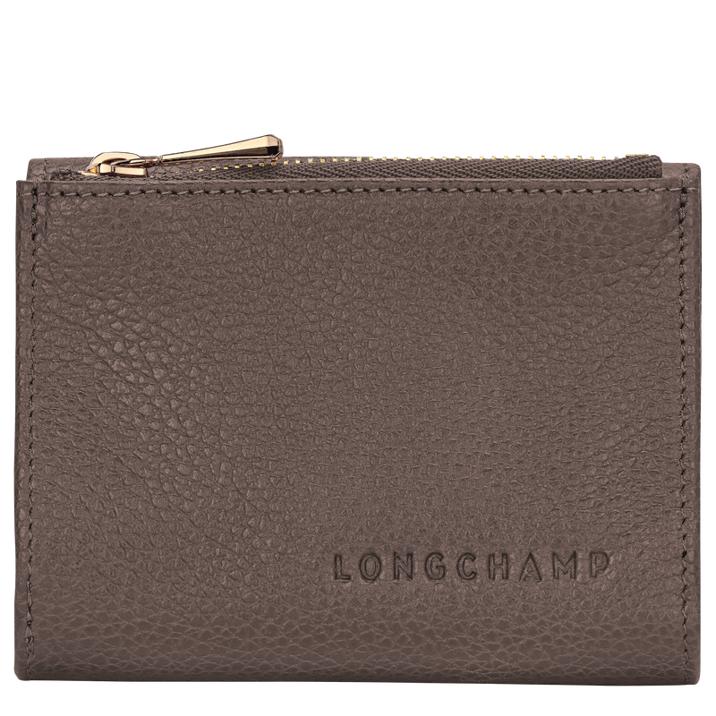 Le Foulonn&eacute; Compact wallet , Taupe - Leather  - View 1 of  3