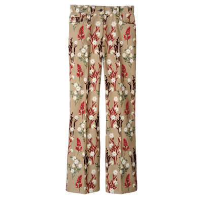null Embroidered trousers, Oat