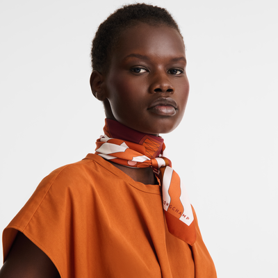 Tour Equestre 丝巾 70 , 柑橘酱 - 真丝