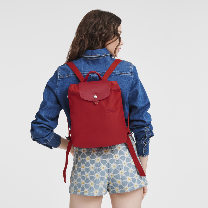 Le Pliage Green M Backpack , Tomato - Recycled canvas  - View 2 of  7