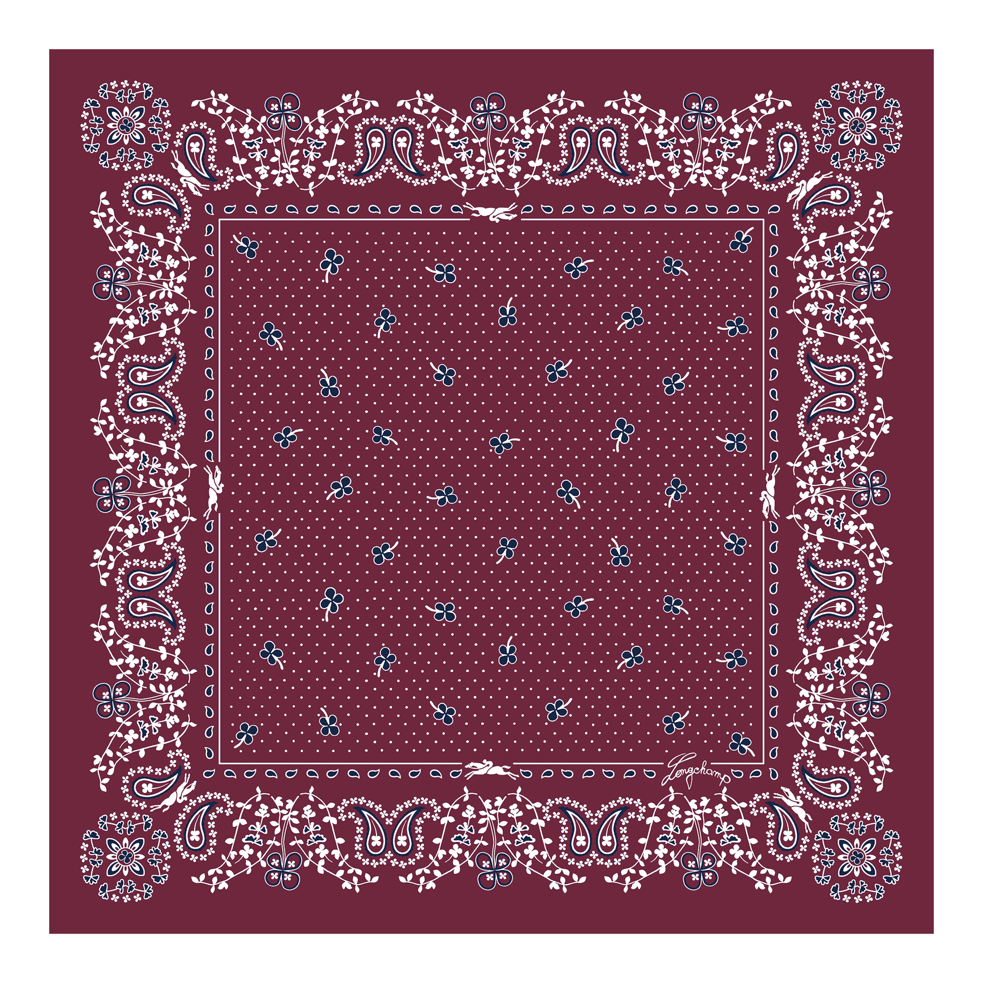 Silk scarf 50, Pomegranate - View 1 of
2 - zoom in French Bandana Silk scarf 50, Pomegranate