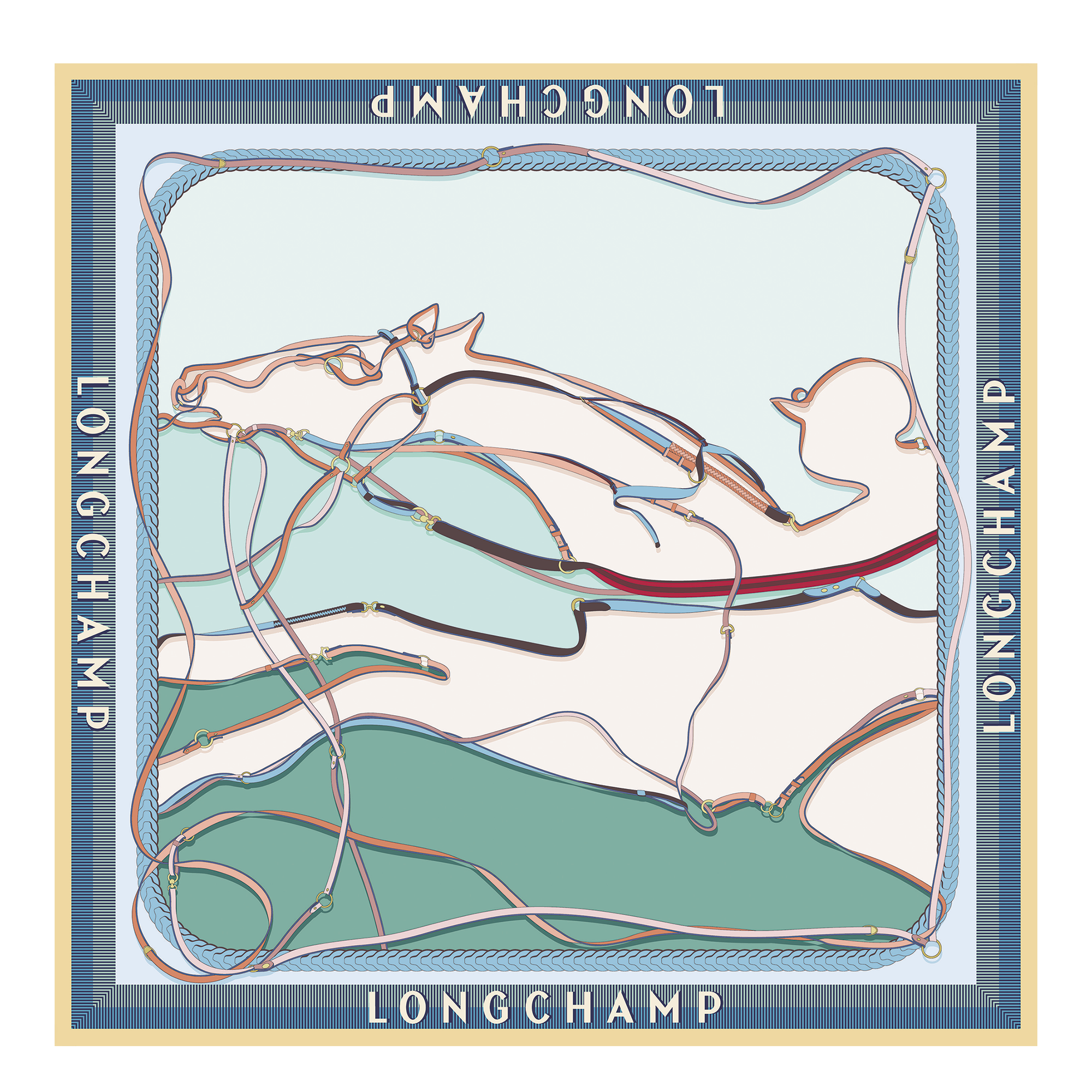 风驰电掣 丝巾 90, 薄荷绿