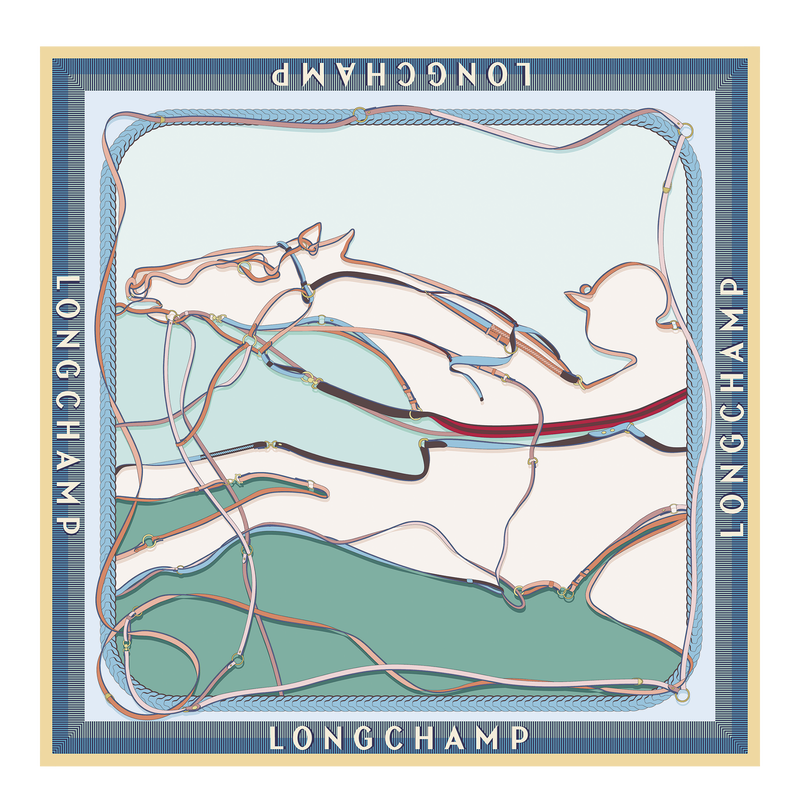 风驰电掣 丝巾 90 , 薄荷绿 - 真丝  - 查看 1 2