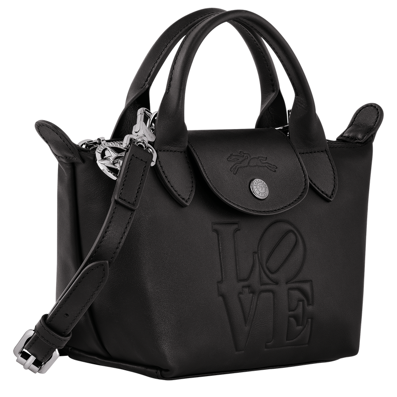 Longchamp x Robert Indiana XS 手提包 , 黑色 - 皮革  - 查看 3 5